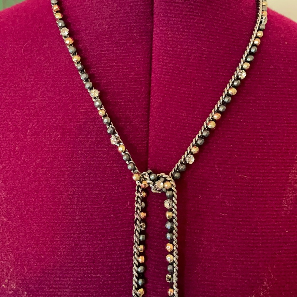Stella & Dot Zoe lariat necklace in hematite
